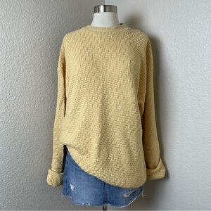 VINTAGE Bill Blass Oversized Golden Yellow Cotton Knit Sweater